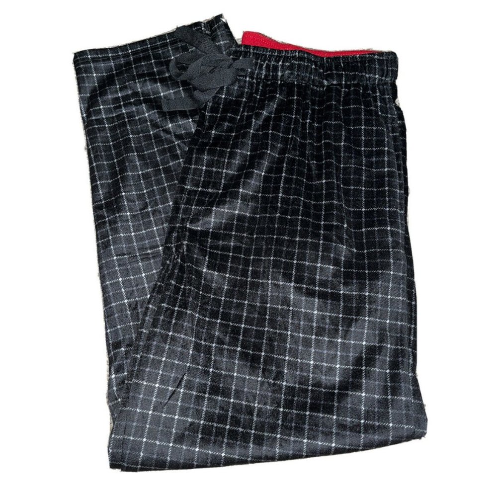 !!NEW!! Men's Members Mark Black Plaid Sleep Fleece Pant Medium